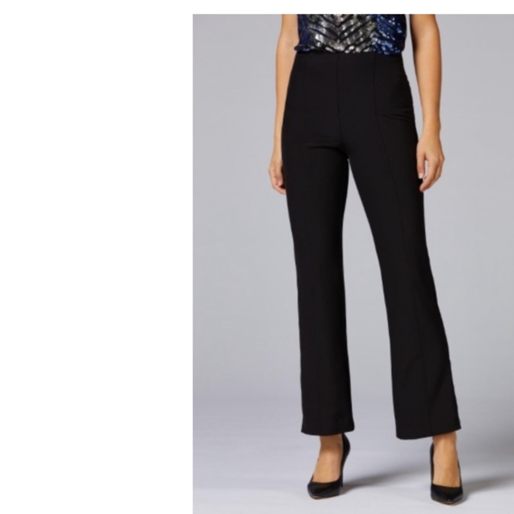 Cache Stretch Flare Mid Rise Business Casual Career Ponte Dress Pant 4 | 26x31